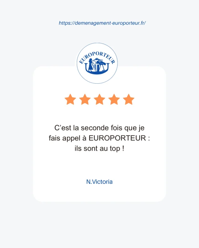 ✨ Votre satisfaction, notre plus belle récompense ✨

Merci à Mme Victoria pour ce retour positif qui reflète l’engagement de nos équipes au quotidien.

Chez Europorteur, nous mettons tout en œuvre pour vous accompagner avec sérieux, réactivité et expertise.

Pour plus d’informations sur nos activités, n’hésitez pas à consulter notre site internet : https://demenagement-europorteur.fr 🛜

#europorteur #demenagement #europorteurdemenagement #avisclient #avis #satisfactionclient